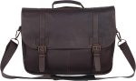Kenneth Cole Reaction Show Business Full-Grain Colombian Leather Dual Compartment Flapover 15.6-inch Laptop Business Portfolio, Cognac - Image 2